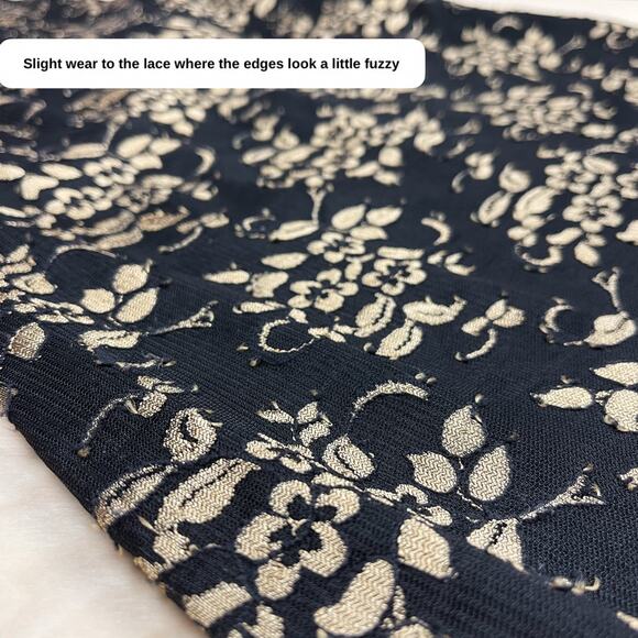 Vintage 1990s Black and Gold Lace Sheath Minidress - Picture 5 of 8